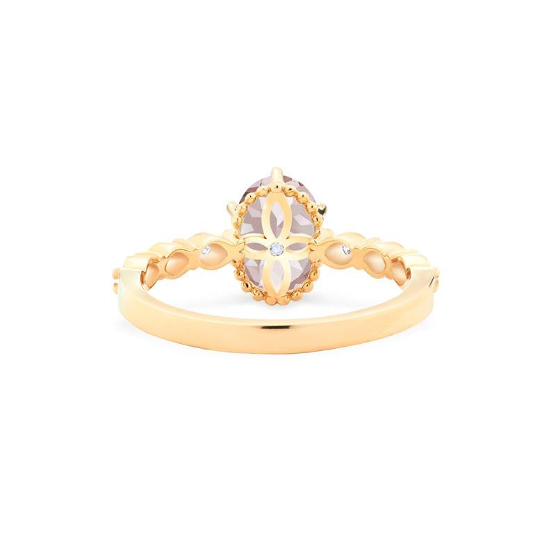 [Evelina] Vintage Classic Crown Oval Engagement Ring in Morganite