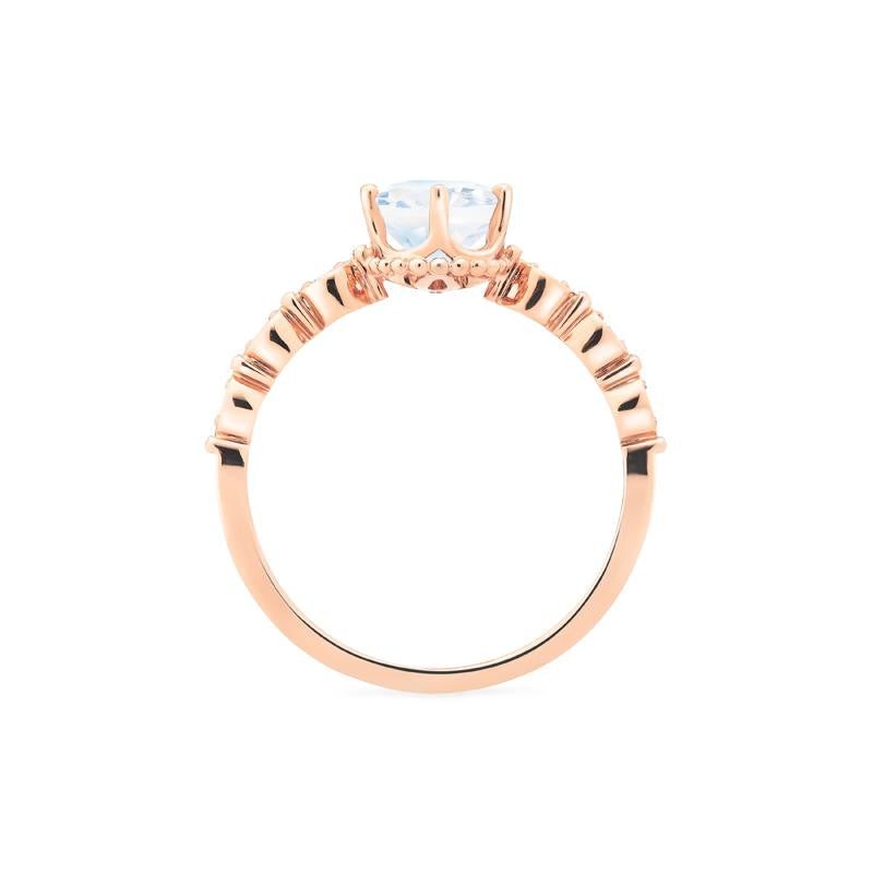 [Evelina] Vintage Classic Crown Oval Engagement Ring in Moonstone