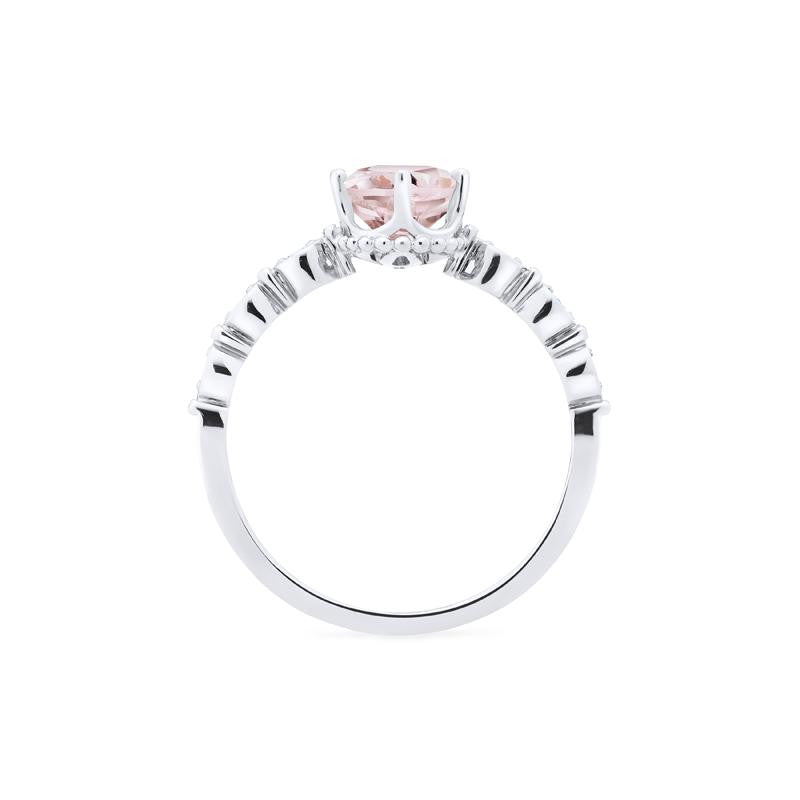 [Evelina] Vintage Classic Crown Oval Engagement Ring in Morganite