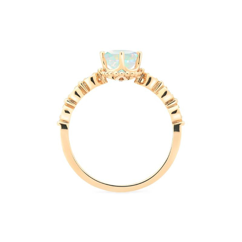 [Evelina] Vintage Classic Crown Oval Engagement Ring in Natural Australian Opal