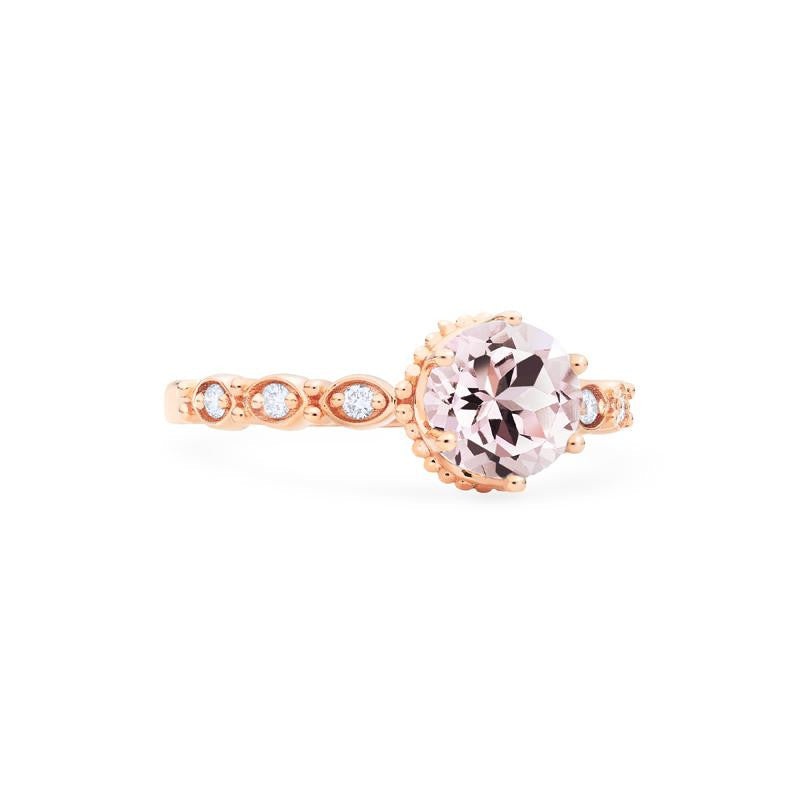 [Evelyn] Vintage Classic Crown Engagement Ring in Morganite