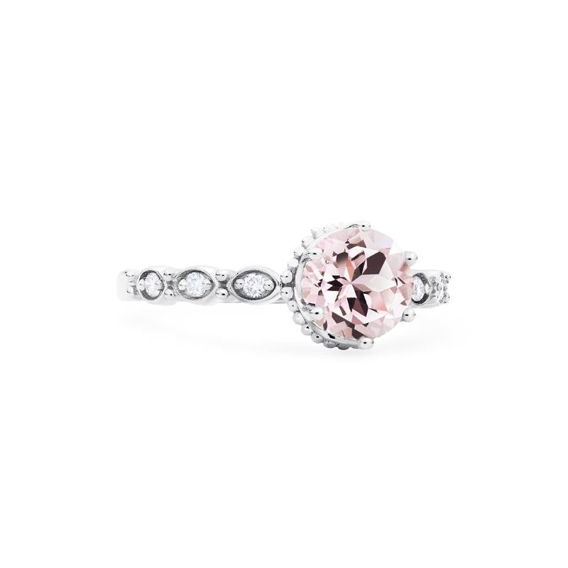 [Evelyn] Vintage Classic Crown Engagement Ring in Morganite