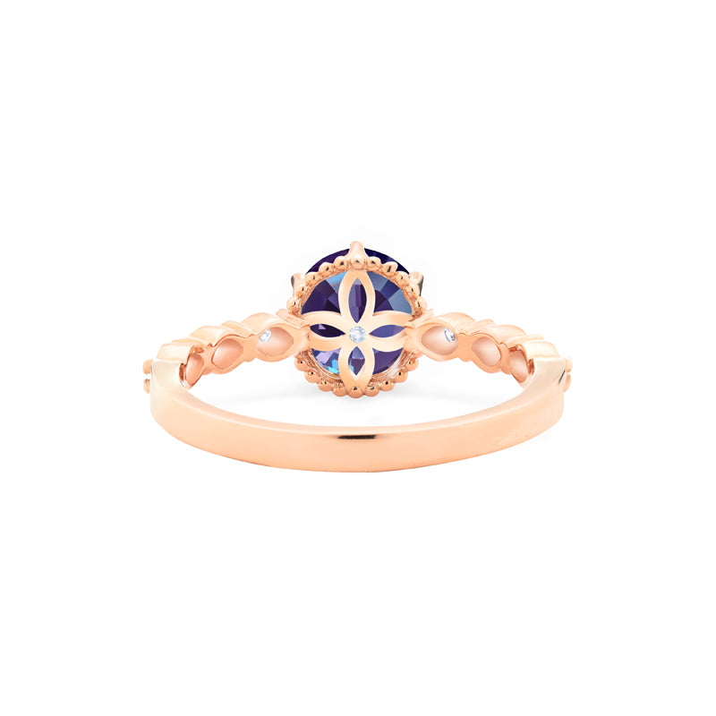 [Evelyn] Vintage Classic Crown Engagement Ring in Lab Alexandrite