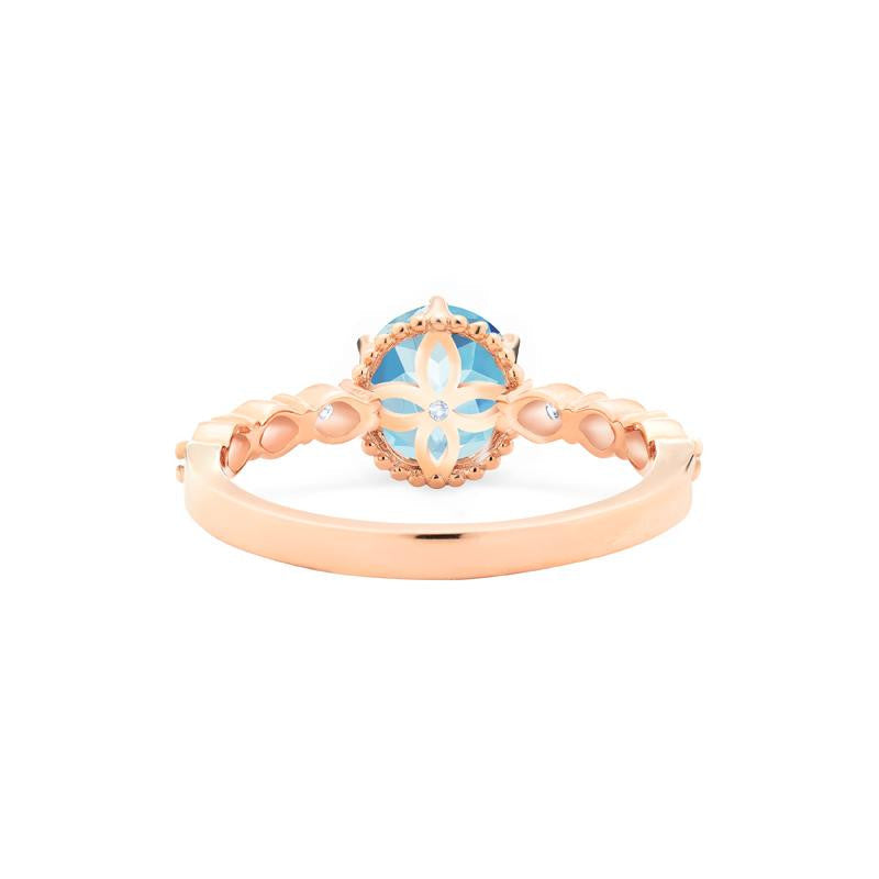 [Evelyn] Vintage Classic Crown Engagement Ring in Aquamarine