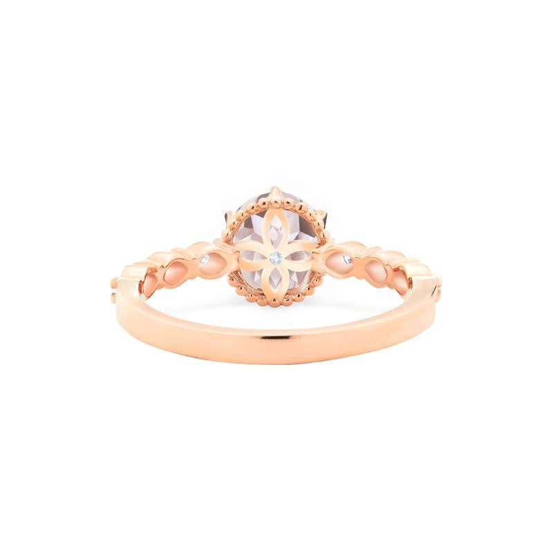 [Evelyn] Vintage Classic Crown Engagement Ring in Morganite