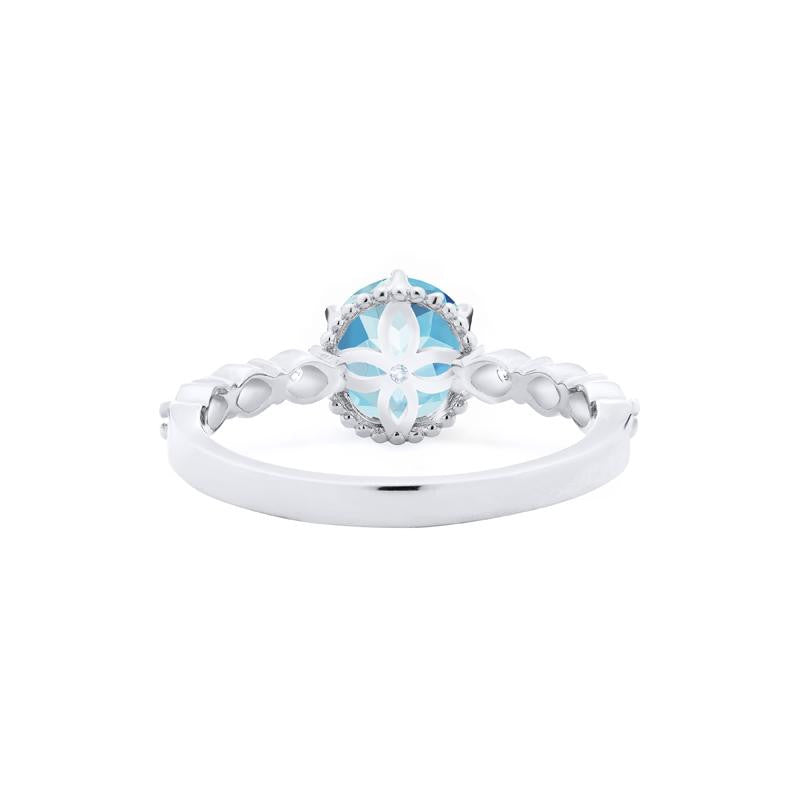 [Evelyn] Vintage Classic Crown Engagement Ring in Aquamarine