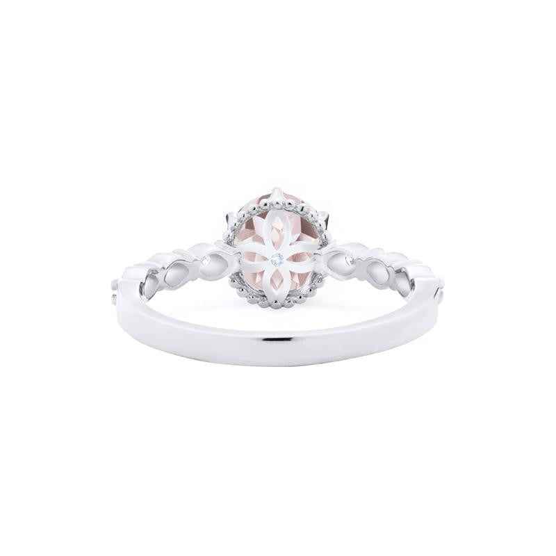 [Evelyn] Vintage Classic Crown Engagement Ring in Morganite