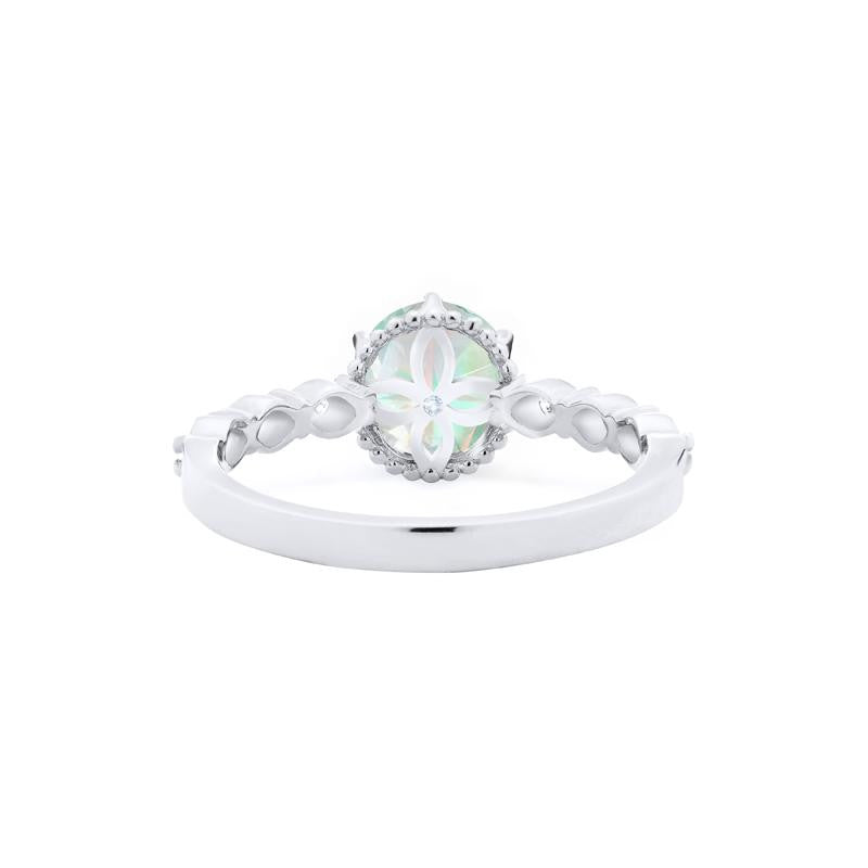 [Evelyn] Vintage Classic Crown Engagement Ring in Opal
