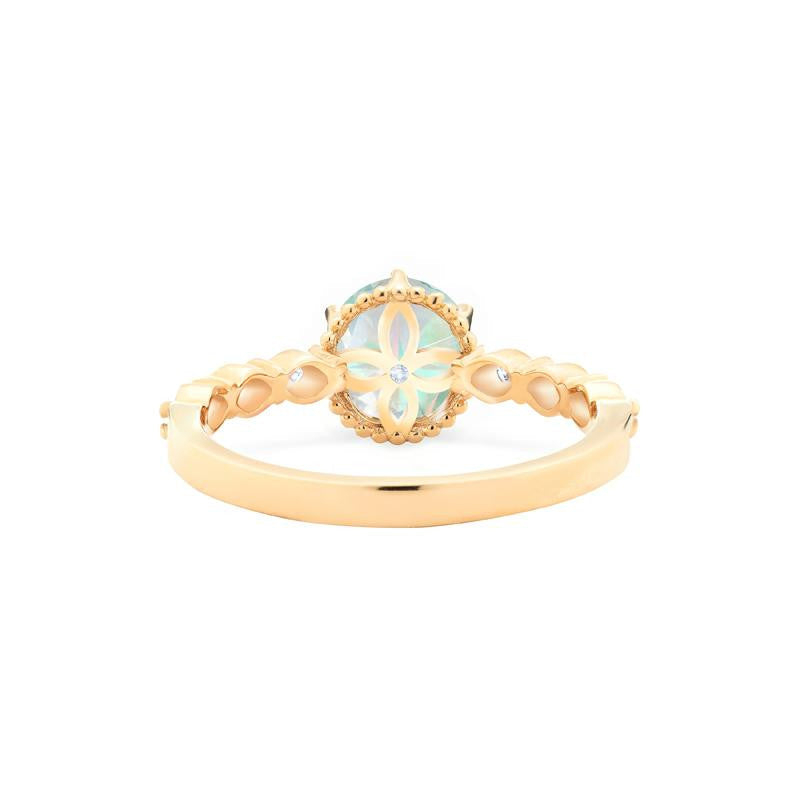 [Evelyn] Vintage Classic Crown Engagement Ring in Opal