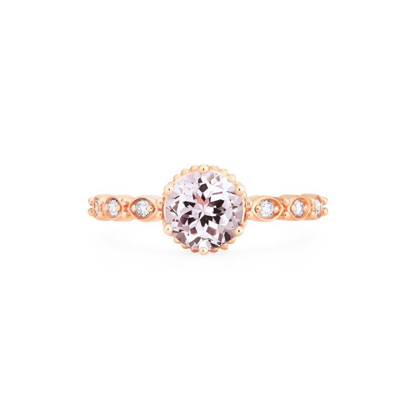[Evelyn] Vintage Classic Crown Engagement Ring in Morganite