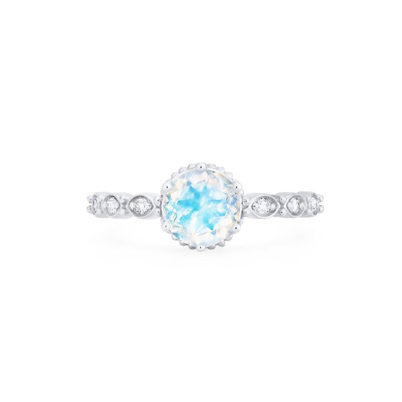 [Evelyn] Vintage Classic Crown Engagement Ring in Moonstone