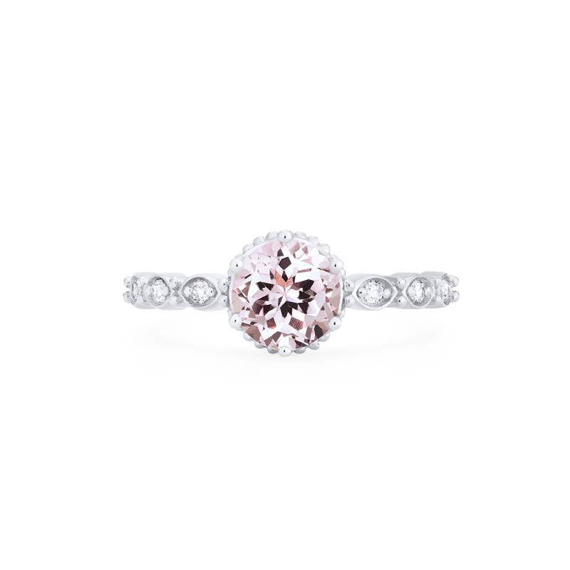 [Evelyn] Vintage Classic Crown Engagement Ring in Morganite