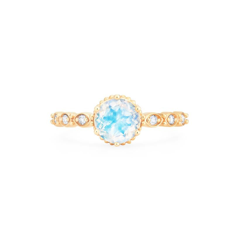 [Evelyn] Vintage Classic Crown Engagement Ring in Moonstone