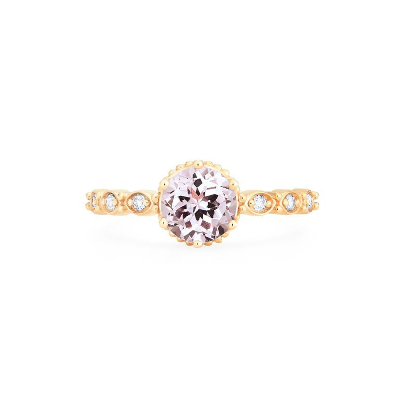 [Evelyn] Vintage Classic Crown Engagement Ring in Morganite