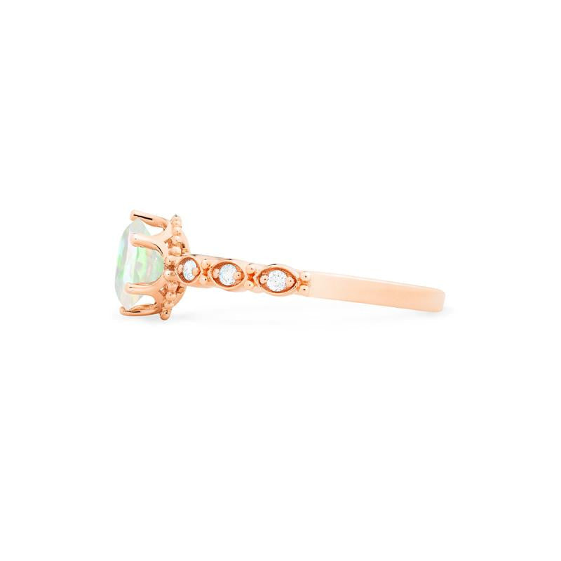 [Evelyn] Vintage Classic Crown Engagement Ring in Opal