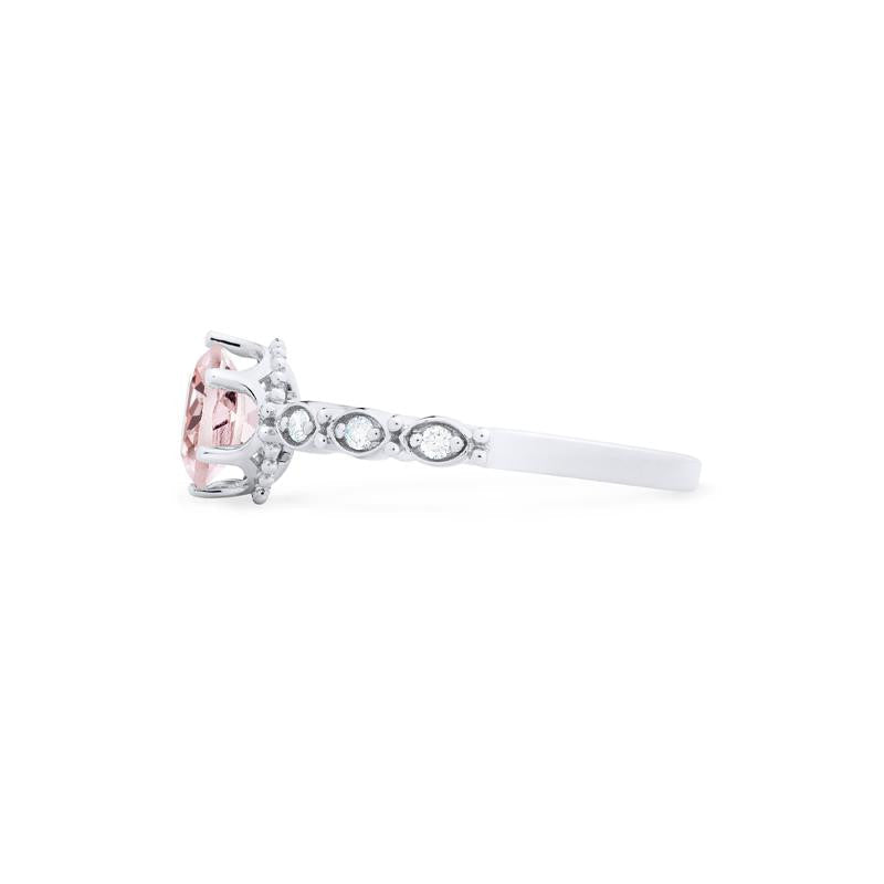 [Evelyn] Vintage Classic Crown Engagement Ring in Morganite