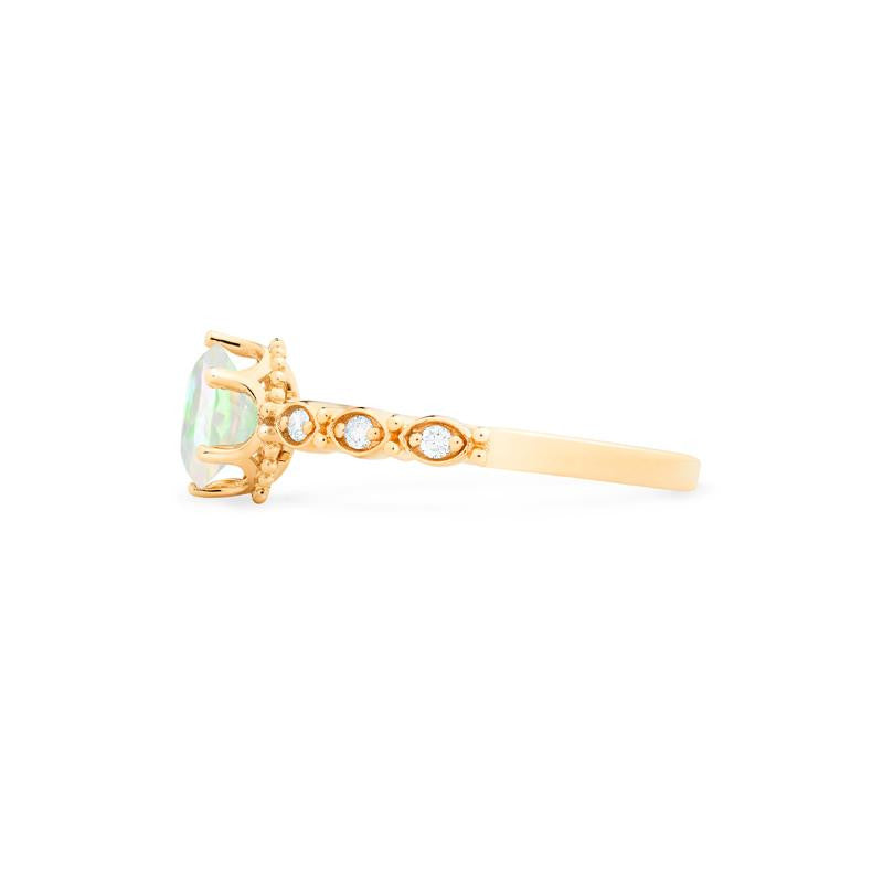 [Evelyn] Vintage Classic Crown Engagement Ring in Opal