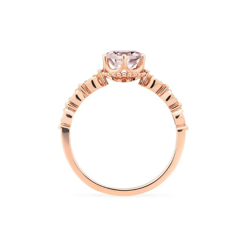 [Evelyn] Vintage Classic Crown Engagement Ring in Morganite
