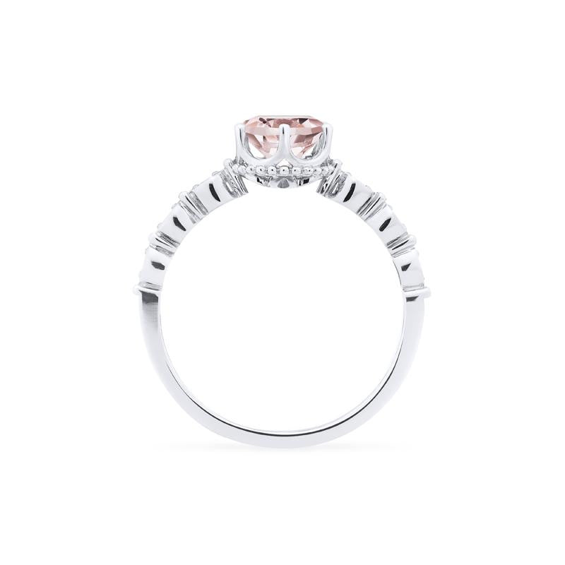 [Evelyn] Vintage Classic Crown Engagement Ring in Morganite