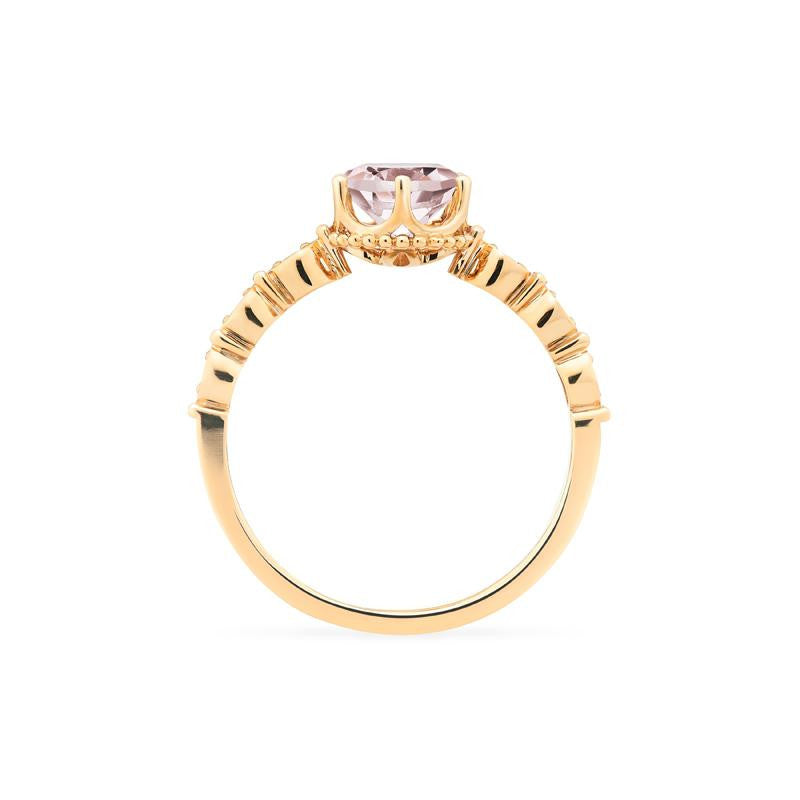 [Evelyn] Vintage Classic Crown Engagement Ring in Morganite