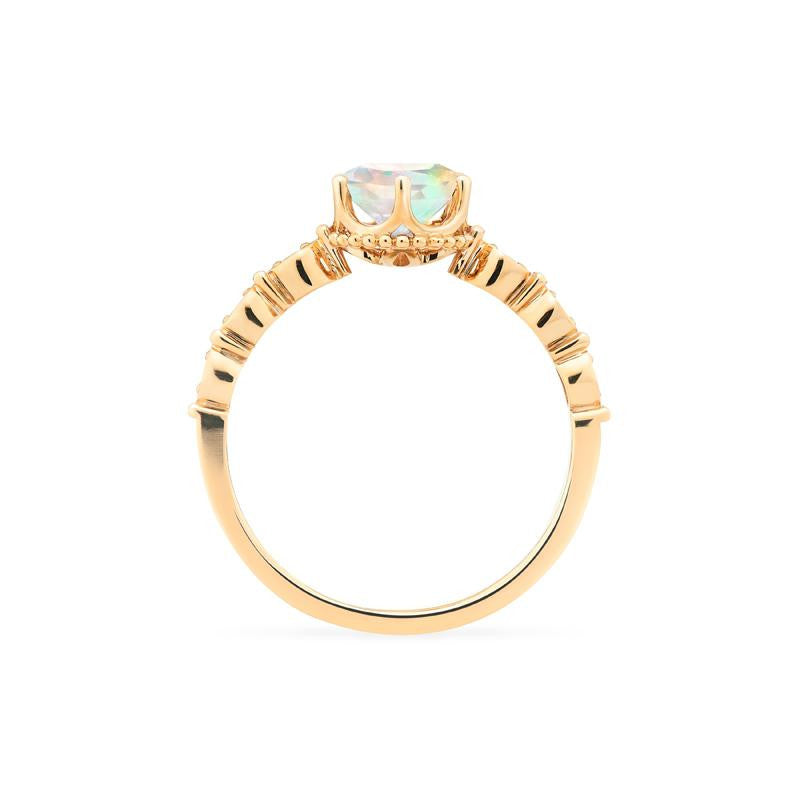 [Evelyn] Vintage Classic Crown Engagement Ring in Opal