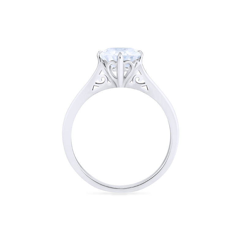 [Marguerite] Victorian Lace Solitaire Engagement Ring in Diamond / Moissanite
