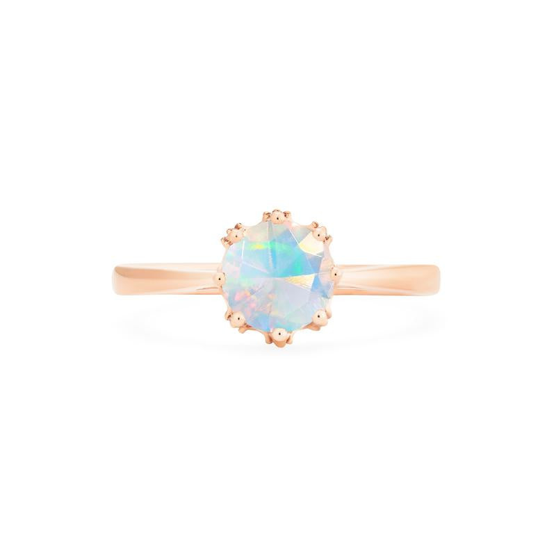[Cassandra] Vintage Crown Solitaire Ring in Opal