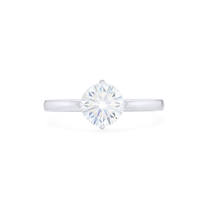[Marguerite] Victorian Lace Solitaire Engagement Ring in Diamond / Moissanite