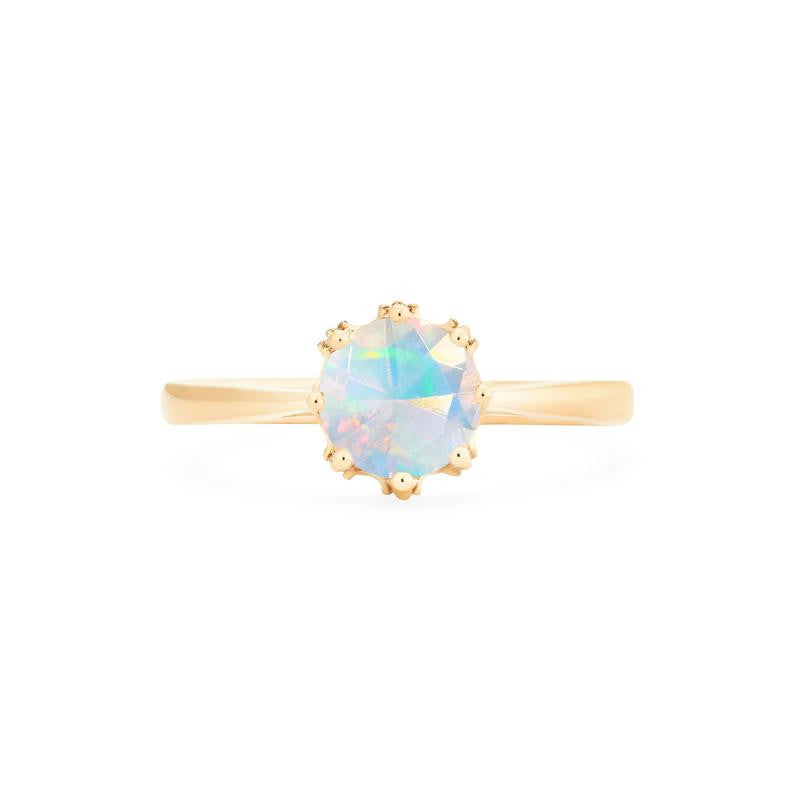 [Cassandra] Vintage Crown Solitaire Ring in Opal