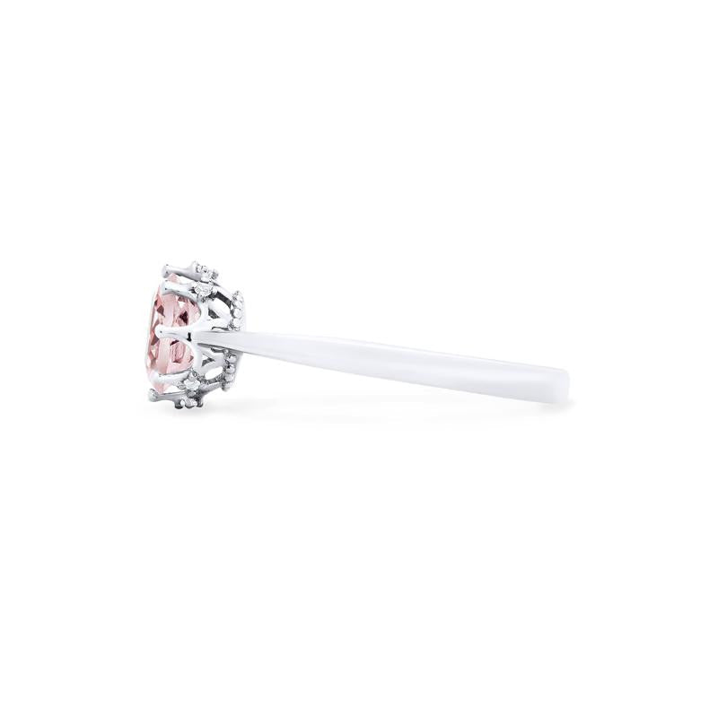 [Cassandra] Vintage Crown Solitaire Ring in Morganite