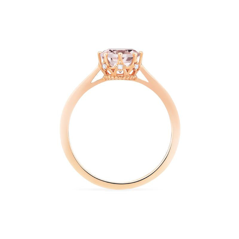 [Cassandra] Vintage Crown Solitaire Ring in Morganite