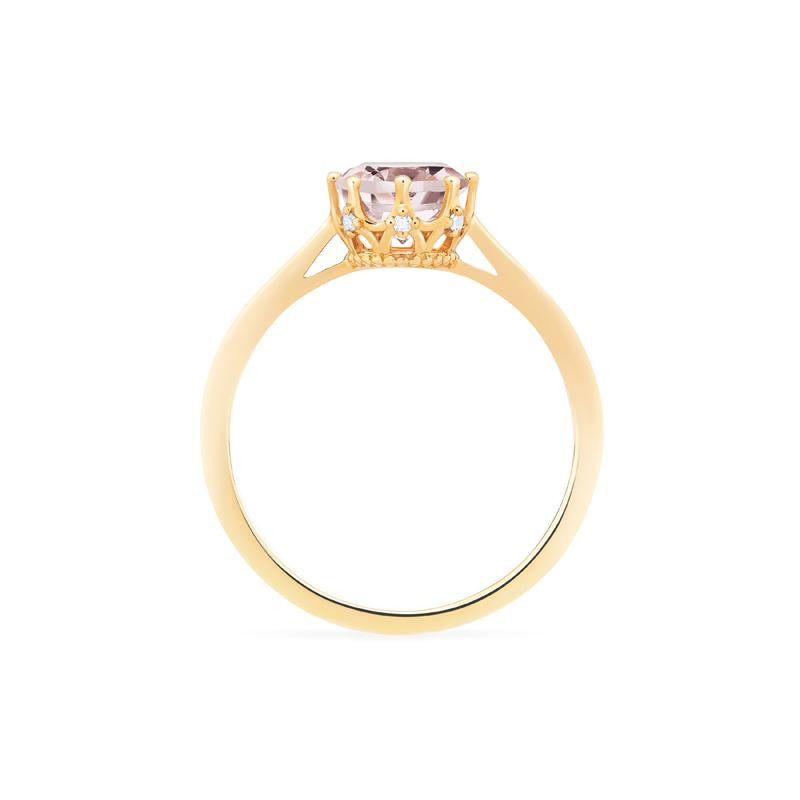 [Cassandra] Vintage Crown Solitaire Ring in Morganite