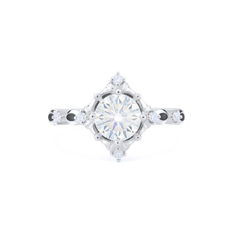 [Annalise] Victorian Heirloom Engagement Ring in Diamond / Moissanite