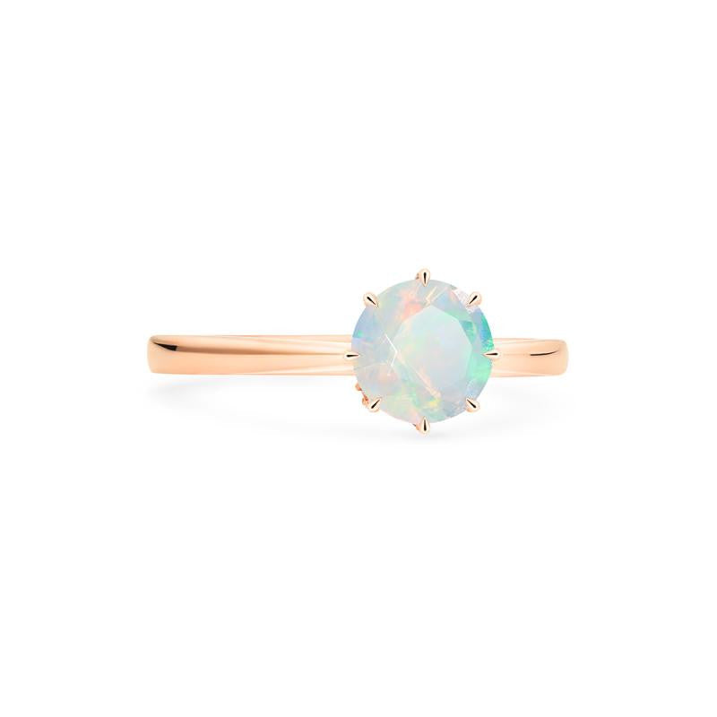[Victoria] Classic Crown Solitaire Ring in Opal