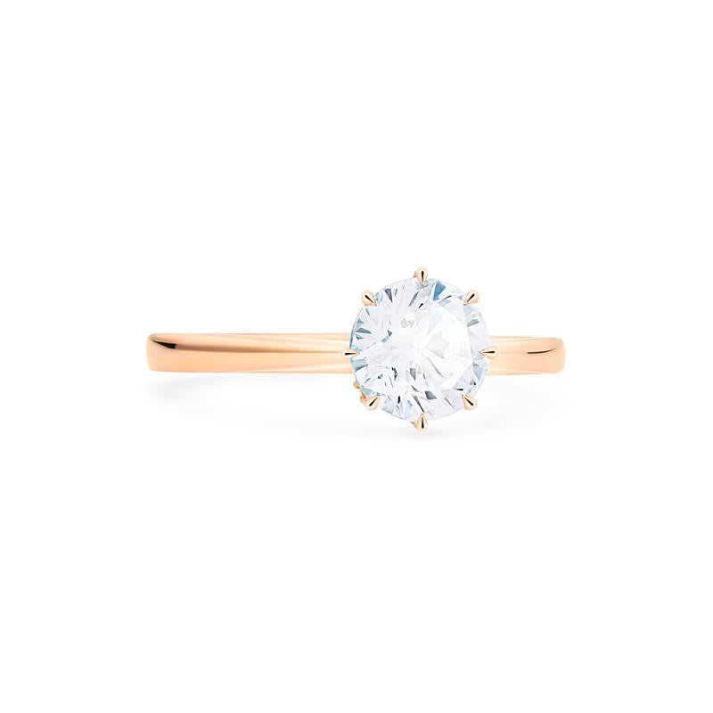[Victoria] Classic Crown Solitaire Engagement Ring in Diamond / Moissanite