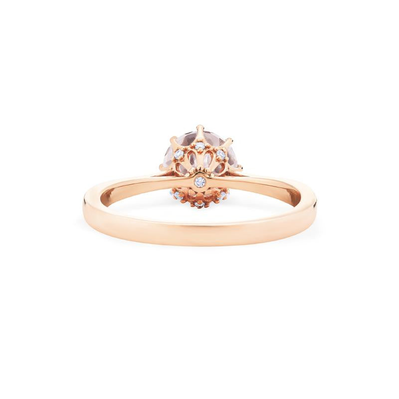 [Victoria] Classic Crown Solitaire Ring in Morganite