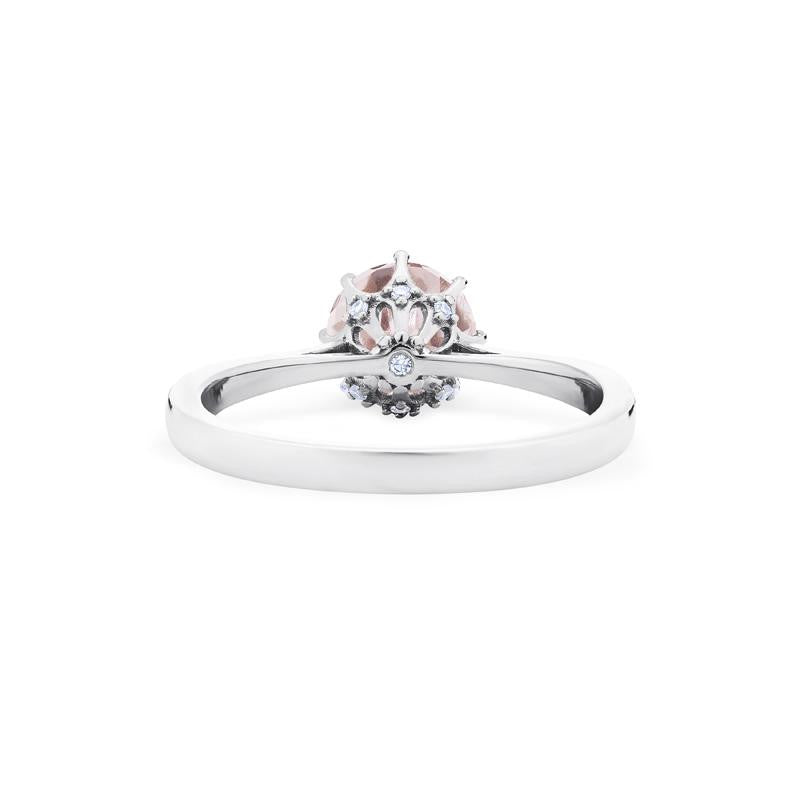 [Victoria] Classic Crown Solitaire Ring in Morganite