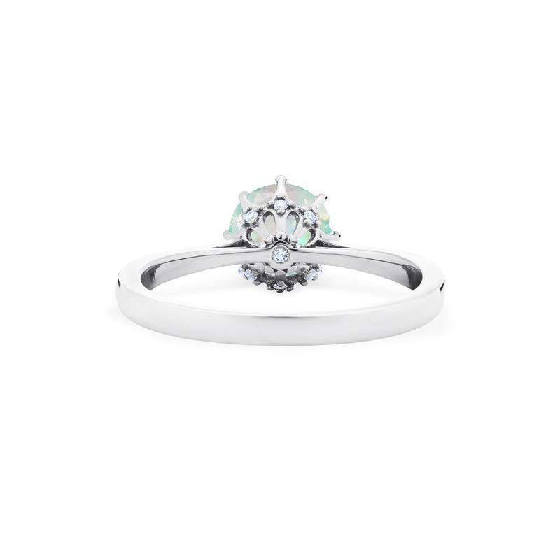 [Victoria] Classic Crown Solitaire Ring in Opal