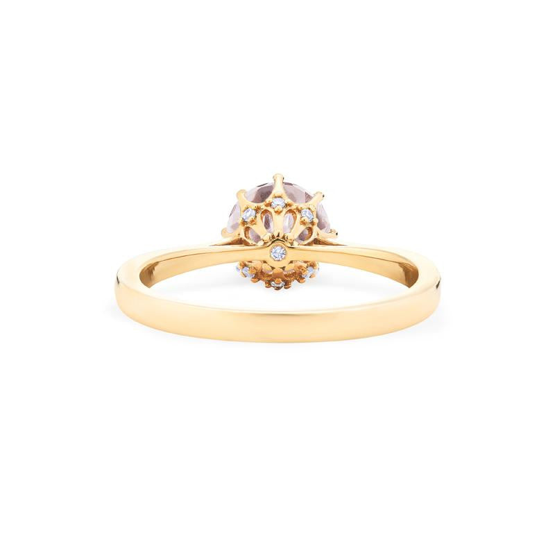[Victoria] Classic Crown Solitaire Ring in Morganite