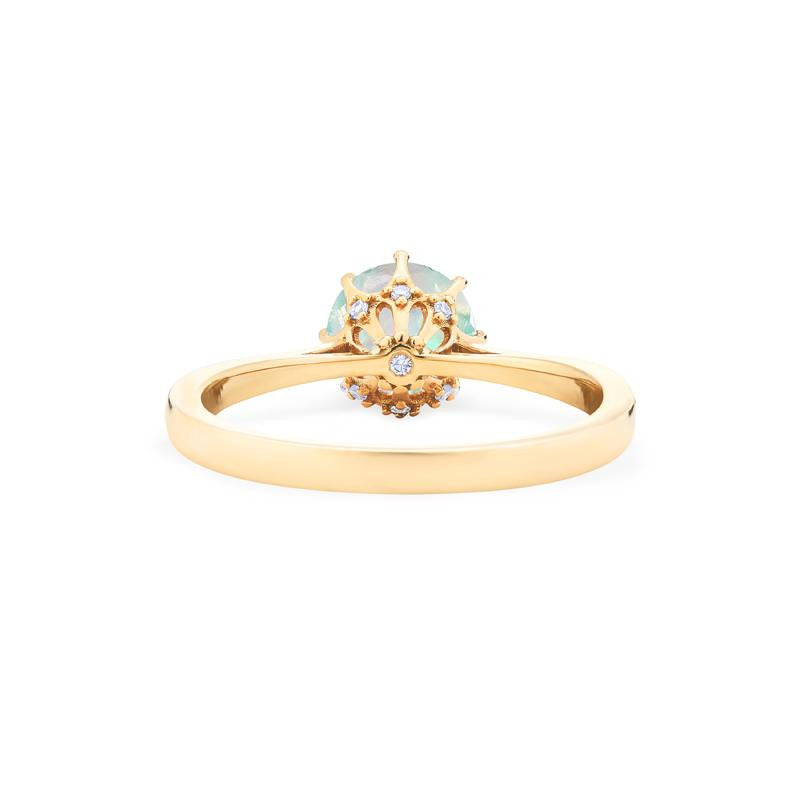 [Victoria] Classic Crown Solitaire Ring in Opal