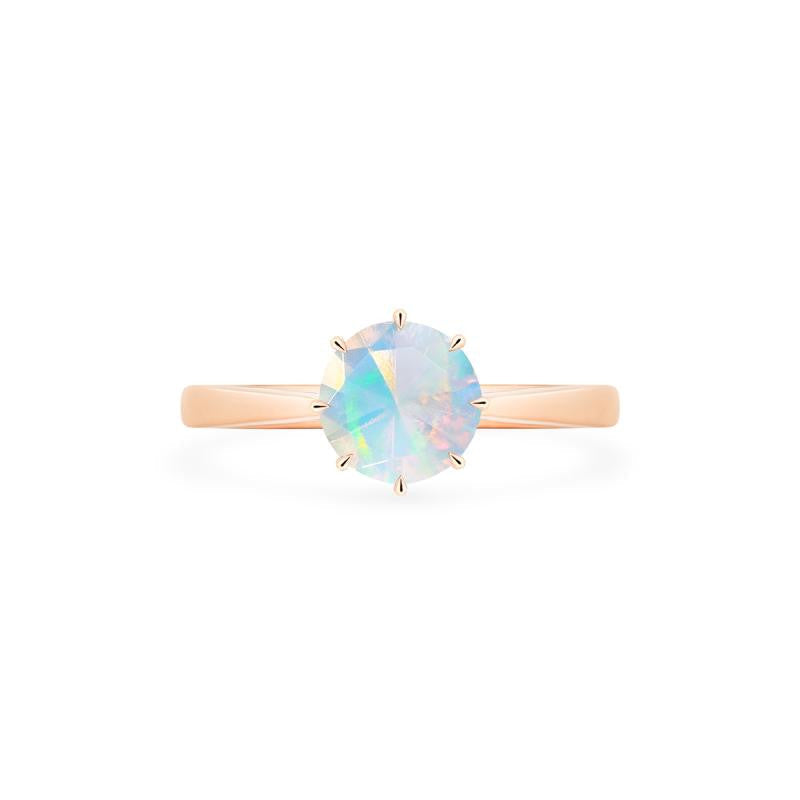 [Victoria] Classic Crown Solitaire Ring in Opal