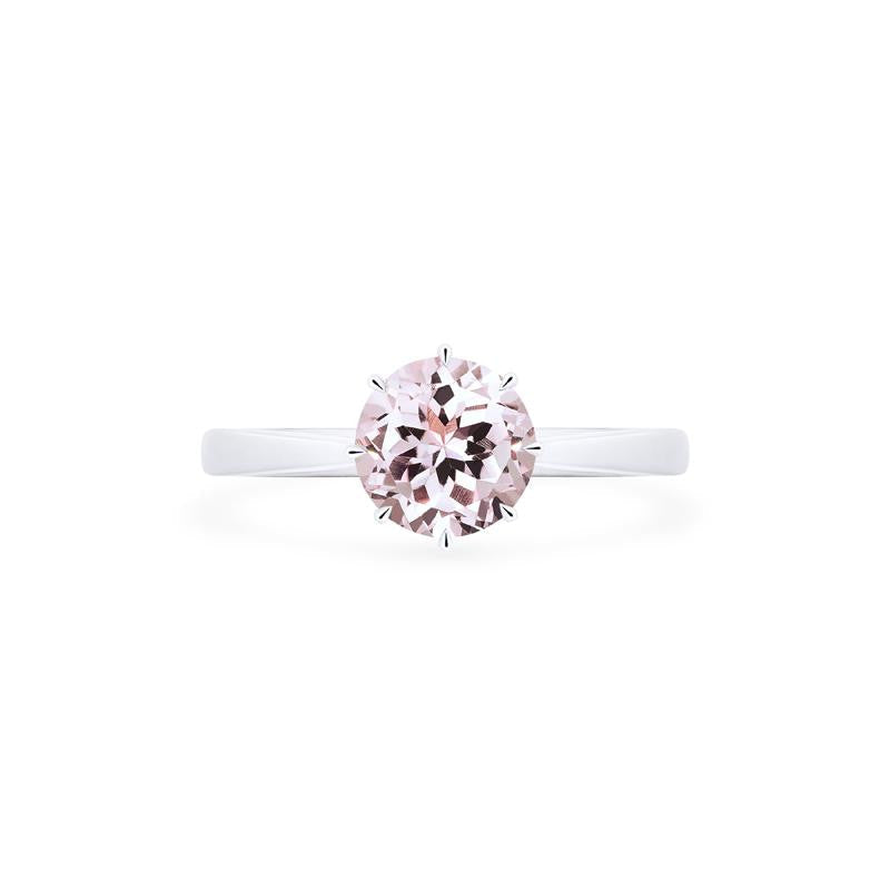 [Victoria] Classic Crown Solitaire Ring in Morganite