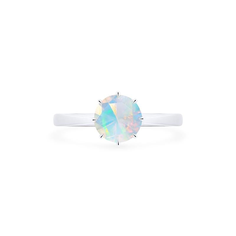 [Victoria] Classic Crown Solitaire Ring in Opal