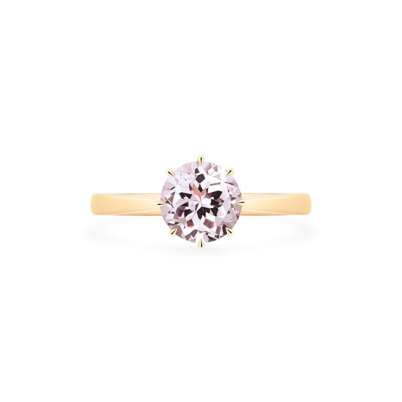 [Victoria] Classic Crown Solitaire Ring in Morganite