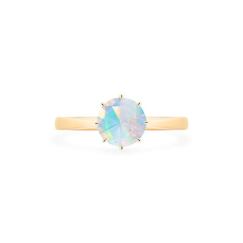 [Victoria] Classic Crown Solitaire Ring in Opal