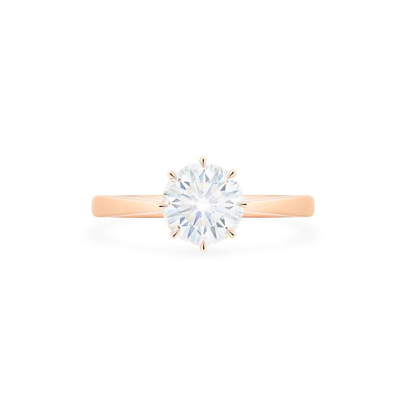 [Victoria] Classic Crown Solitaire Engagement Ring in Diamond / Moissanite