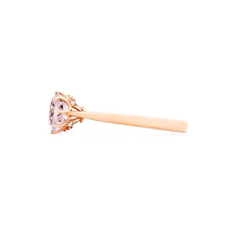 [Victoria] Classic Crown Solitaire Ring in Morganite