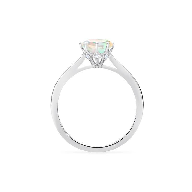 [Victoria] Classic Crown Solitaire Ring in Opal