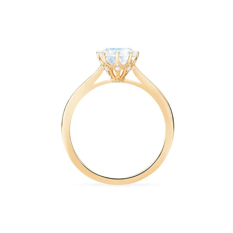 [Victoria] Classic Crown Solitaire Ring in Moonstone