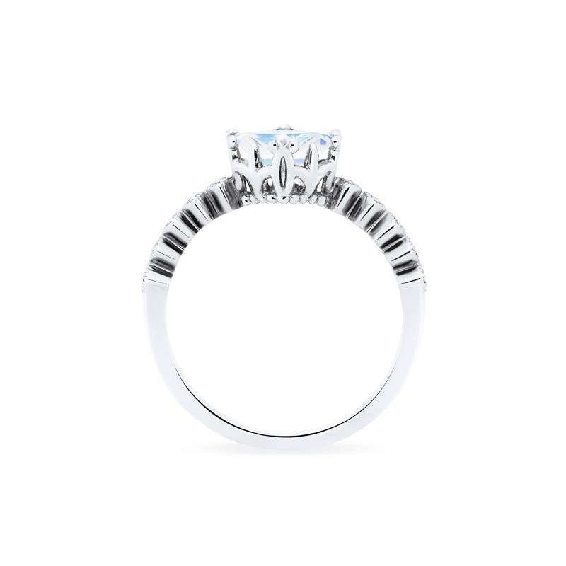 [Astoria] Fluer De Lis Square Princess Cut Ring in Moonstone